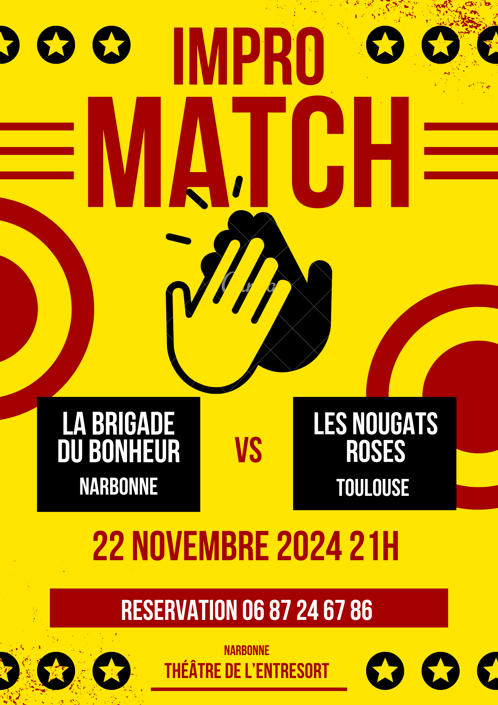 Impro show la Brigade du Bonheur reçoit les Nougats Roses de Toulouse