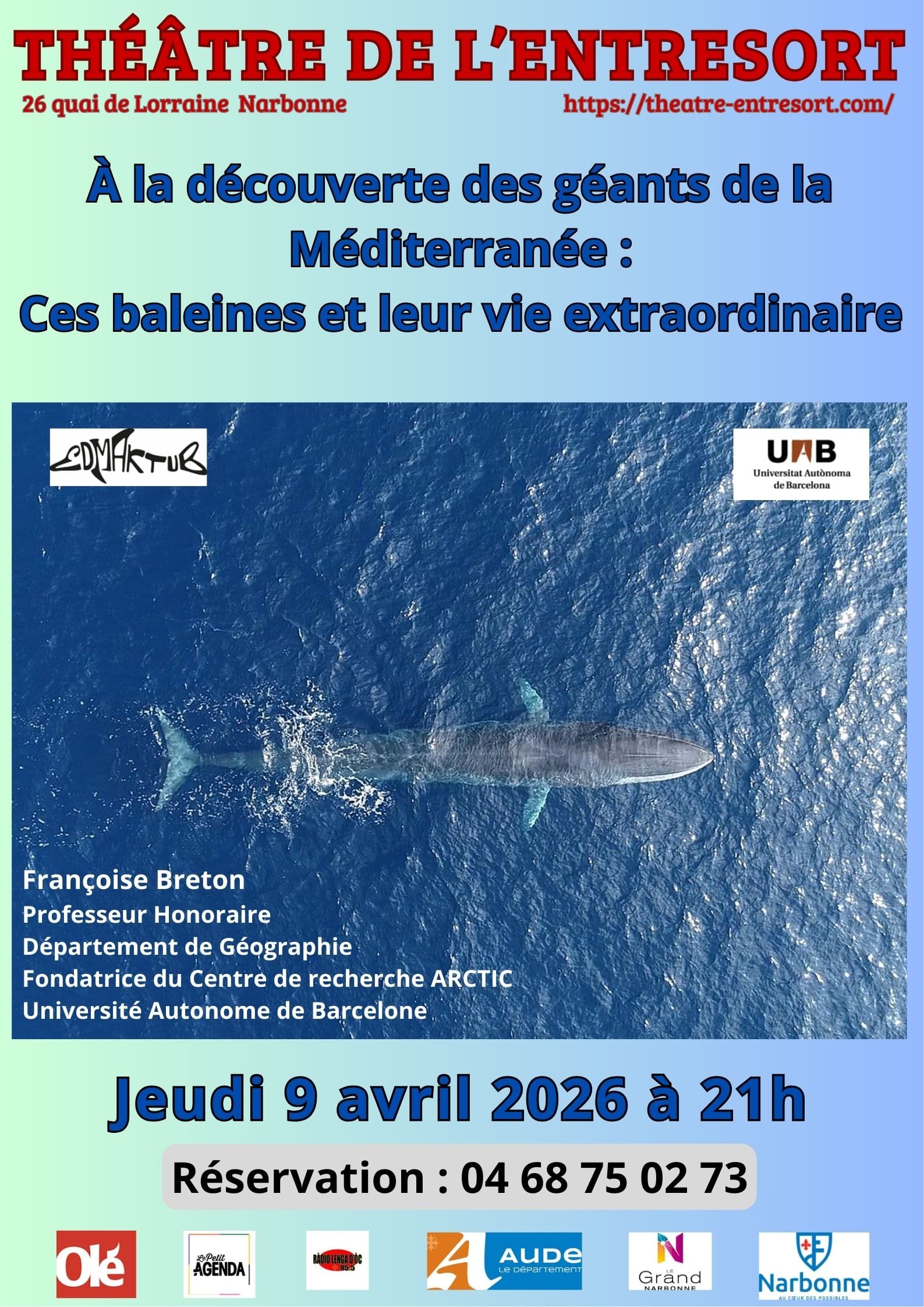 Festival ANIMALS "Ces baleines et leur vie extraordinaire" conférence